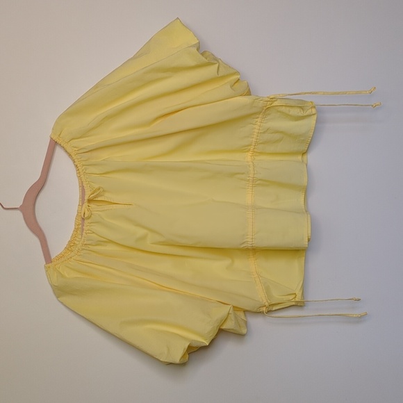 Vintage Peasant Blouse – Buttercream Yellow Puff Sleeve Boho Prairie Top - Picture 5 of 12